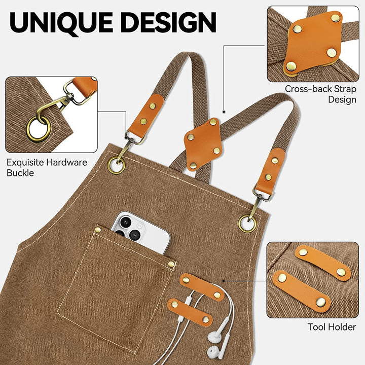 Men's Durable Stain-Resistant Canvas Work Apron
