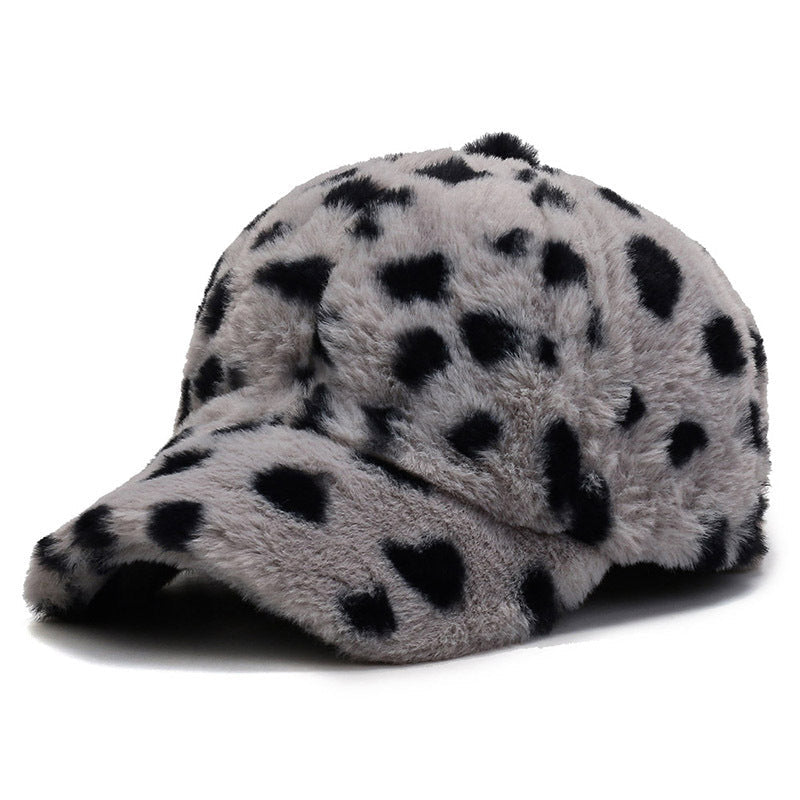 Cappellino da baseball in pile con stampa leopardata per tutte le stagioni