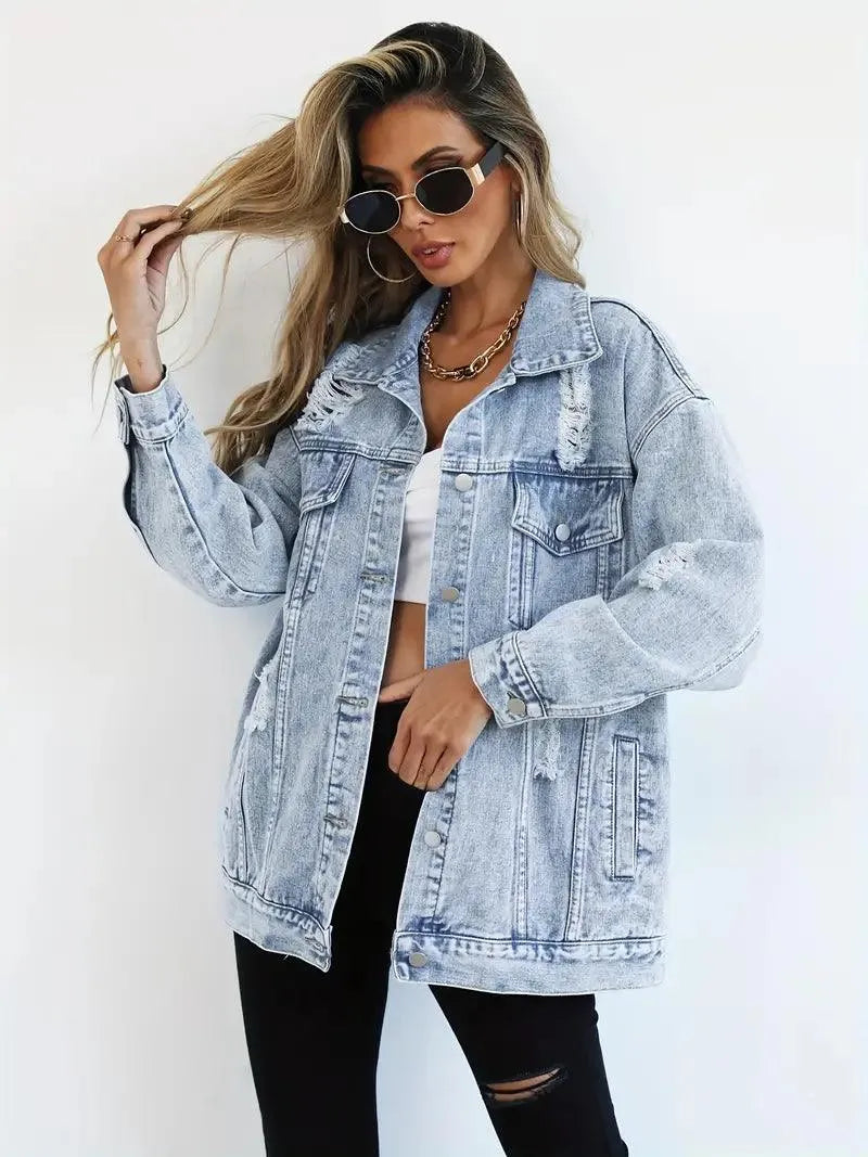 Oversized Denim Jacket Women – Olivia Trendy Jacket