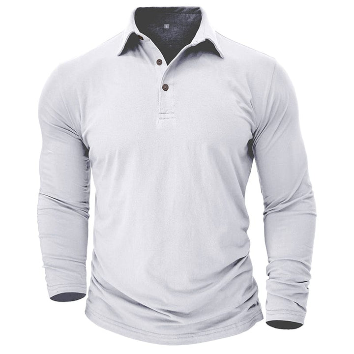 Men's Muscle Fit Long Sleeve Polo Shirt-MODAUTLET