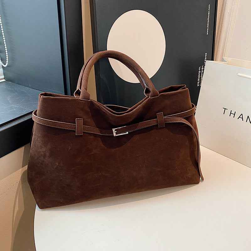 Versatile Suede Tote Bag for Everyday Use and Travel-MODAUTLET