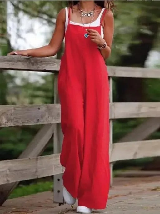 Willow | Women's Linen Wide Leg Jumpsuit for Effortless Style