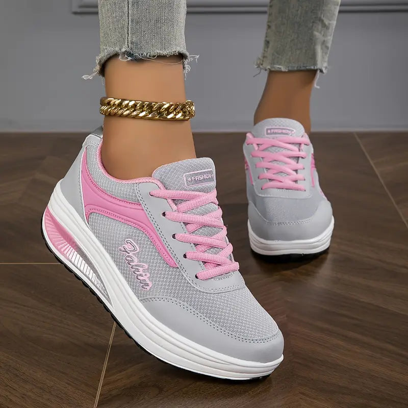 Women's Orthopedic Sneakers for Comfort and Support Grey pink
