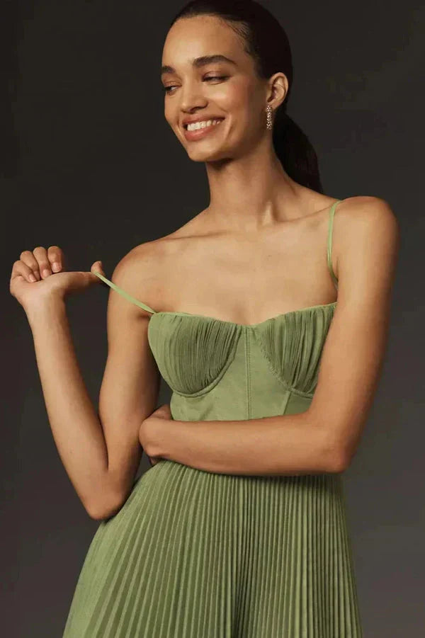 Sophia | Women's Pleated Strappy Maxi Gown