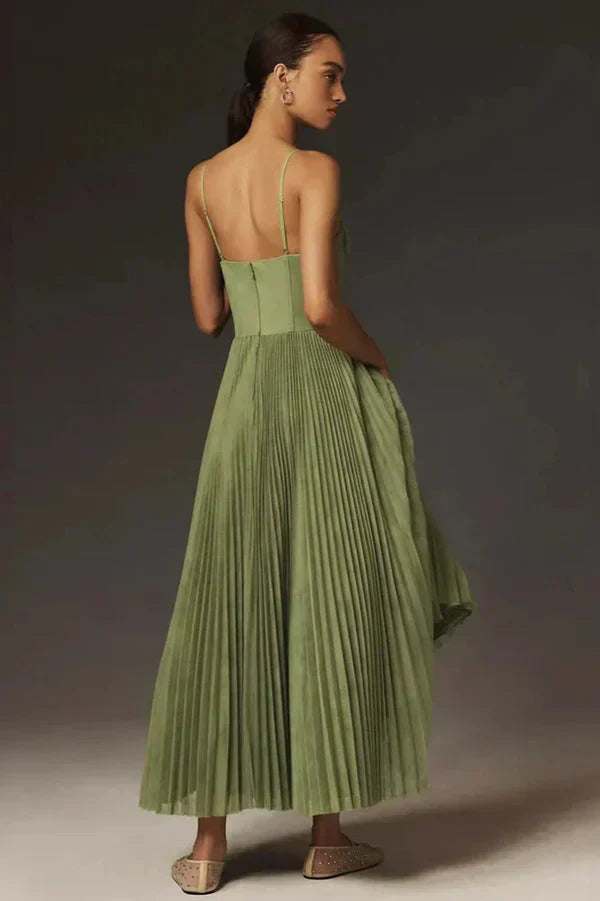 Sophia | Women's Pleated Strappy Maxi Gown