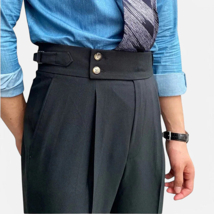 Men's Tailored High-Rise Trousers-MODAUTLET