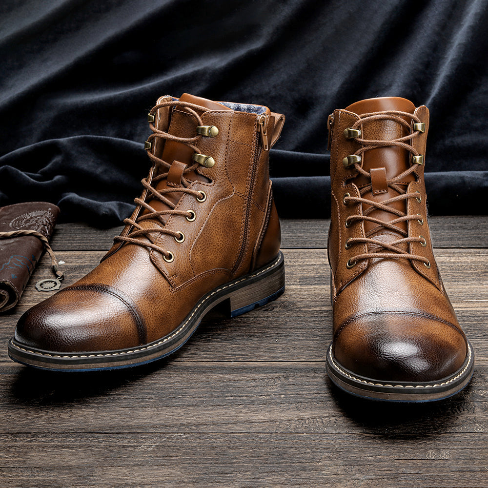 Frontier Leather Boots Durable Comfort Non Slip Sole for Men-MODAUTLET