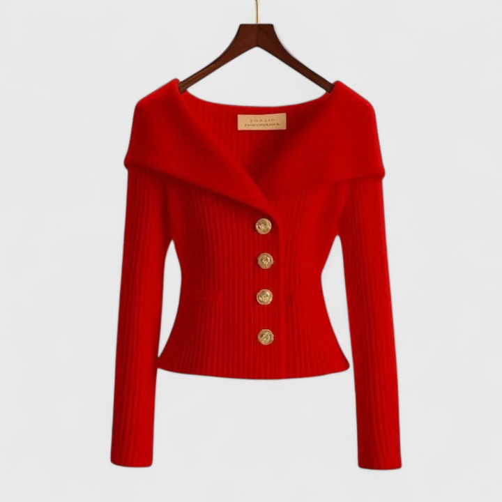 Vibrant Knit Cardigan for Stylish Comfort Red