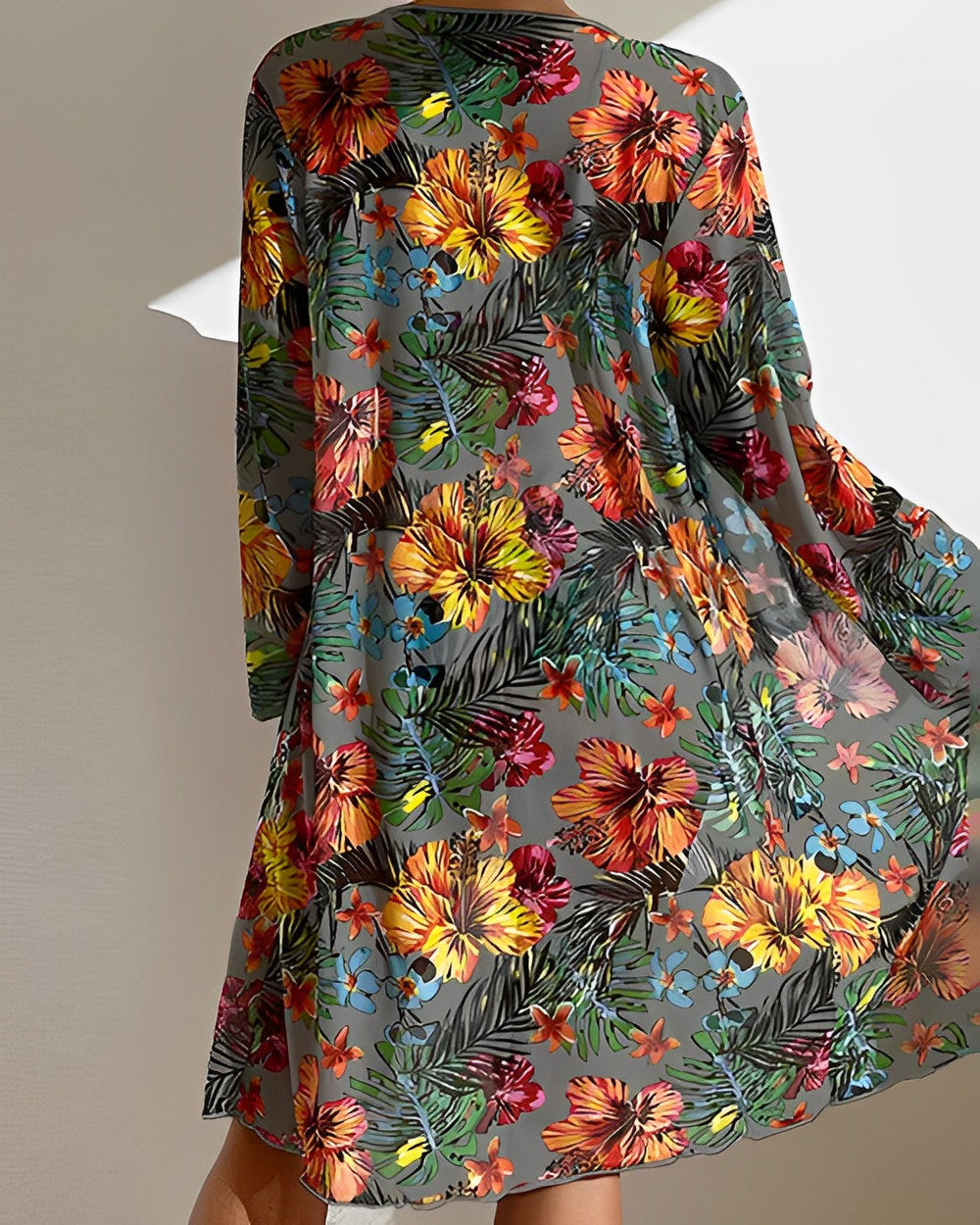 Women's Tropical Print Bikini Set with Cover-Up-MODAUTLET