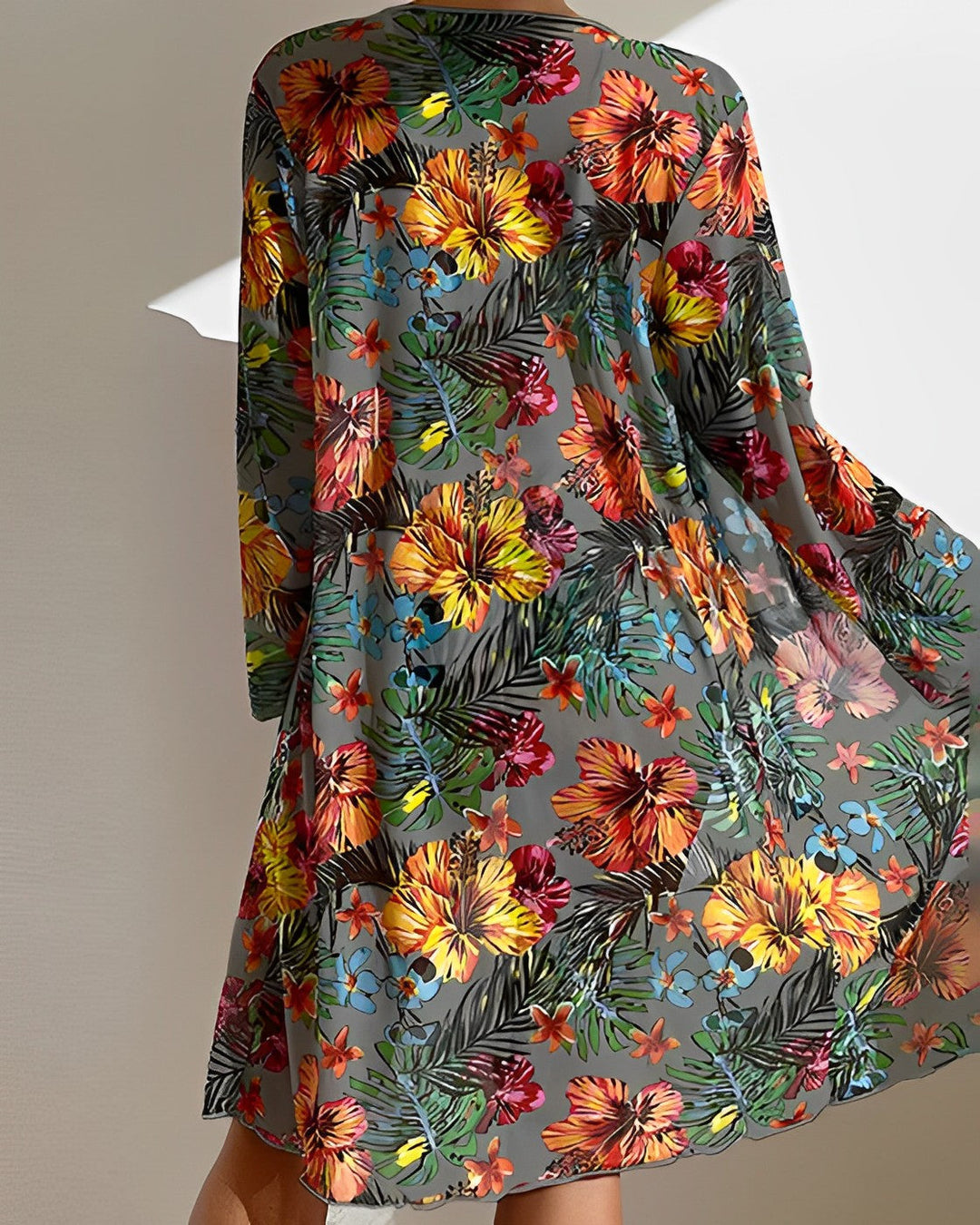 Women's Tropical Print Bikini Set with Cover-Up-MODAUTLET