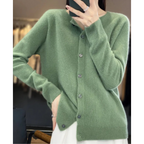 Cozy Cashmere Blend Wool Cardigan for Women Light green