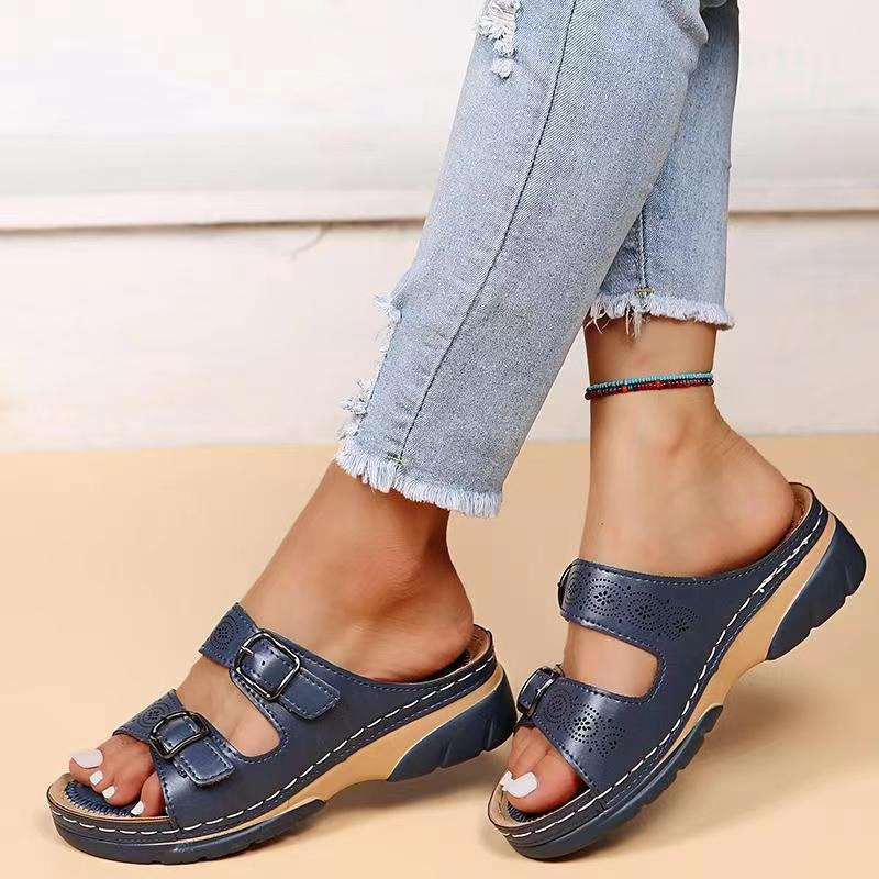 Orthopedic Comfort Sandals Navy Blue