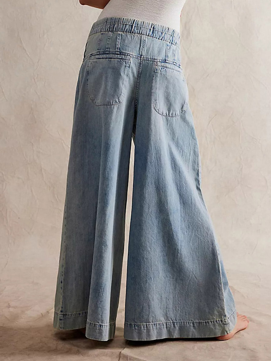 Women's Loose Fit Wide-Leg Denim Pants