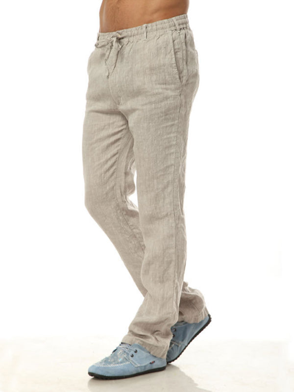 Men's Relaxed Fit 100% Linen Casual Pants