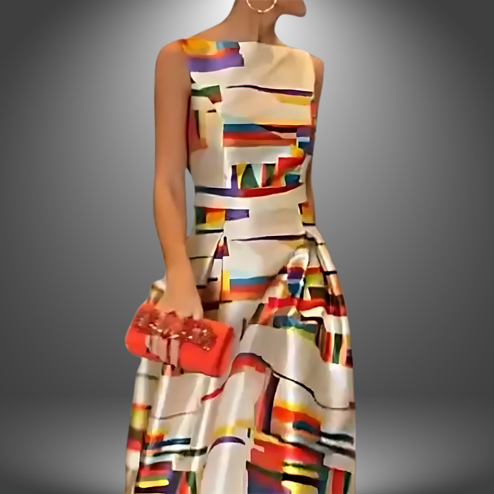 Sarah | Women's Trendy Colorblock Maxi Dress