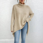 Womens Loose Fit Turtleneck Sweater