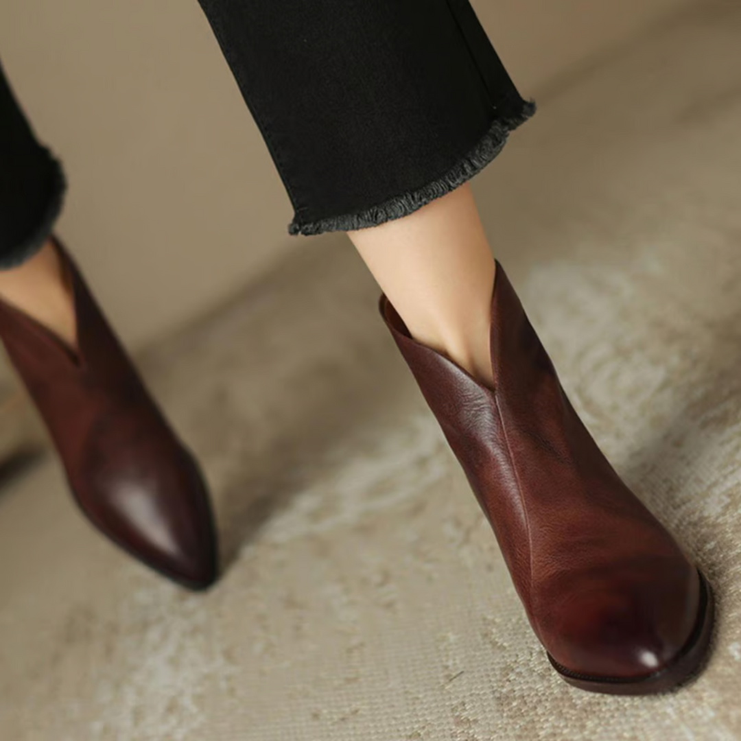 Women's Low-Heel Ankle Boots-MODAUTLET