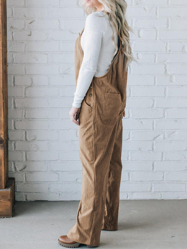 Zoey | Women's Cozy Loose Fit Corduroy Overalls