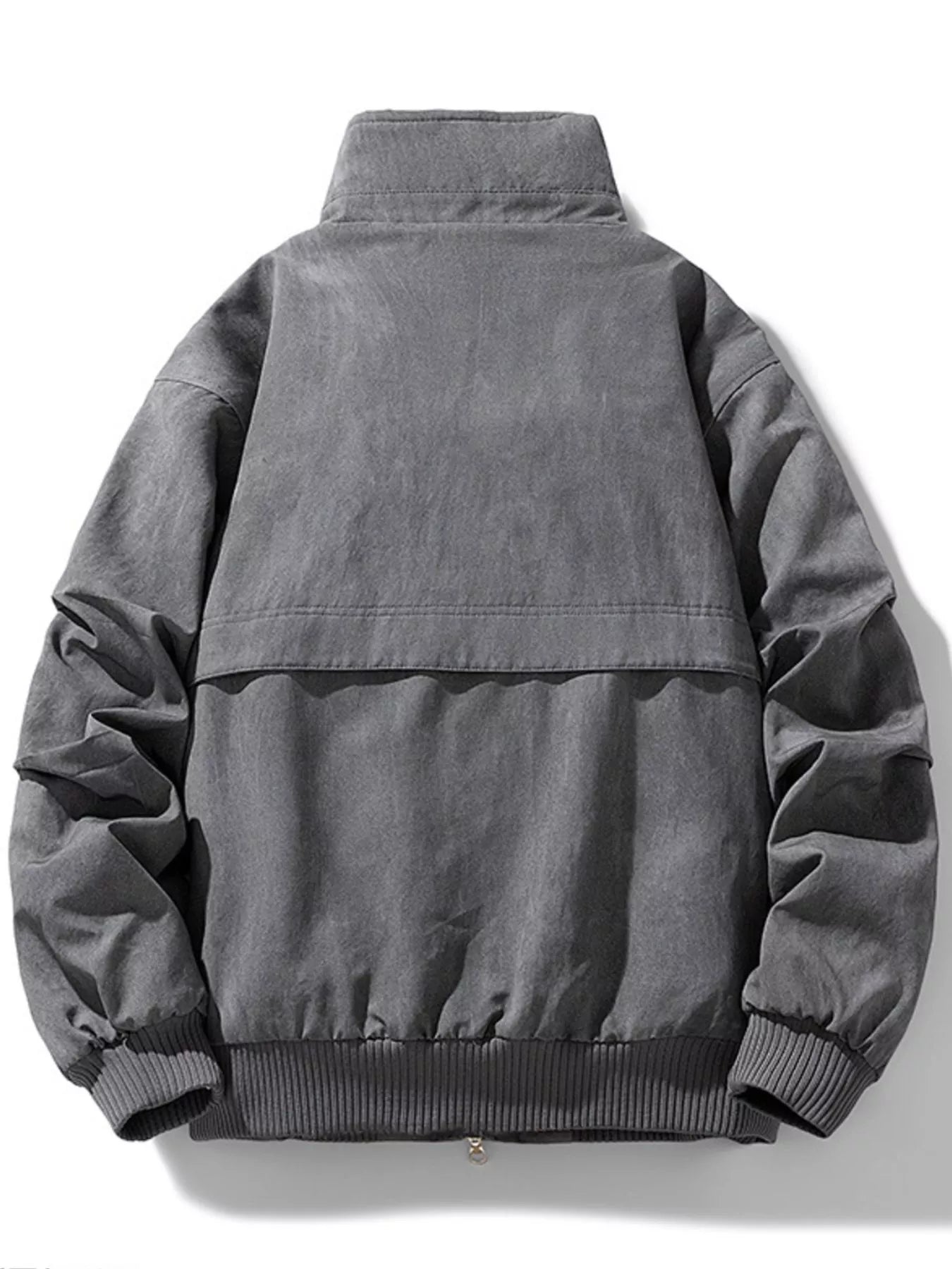 Plus-Size Sherpa Lined Bomber Jacket for Men