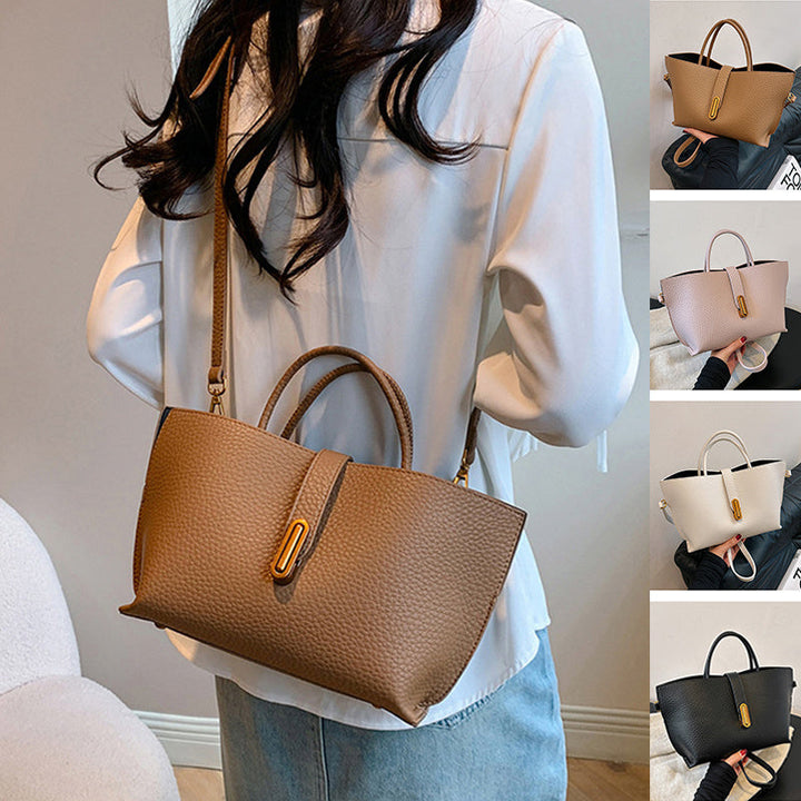 Women's Litchi Pattern Shoulder Bucket Bag-MODAUTLET