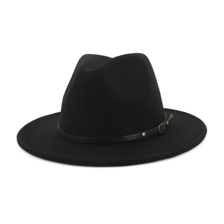Chapeau Fedora en laine à blocs de couleur élégant pour hommes et femmes