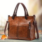 Elegant Leather Shoulder Bag Durable Everyday Companion Brown