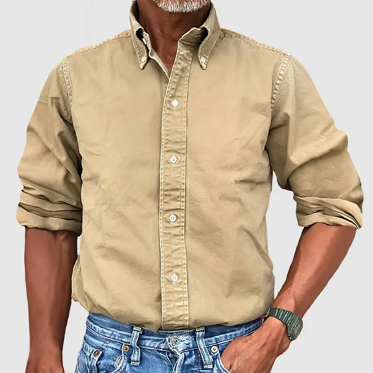 Men's Essential Long-Sleeve Shirt-MODAUTLET