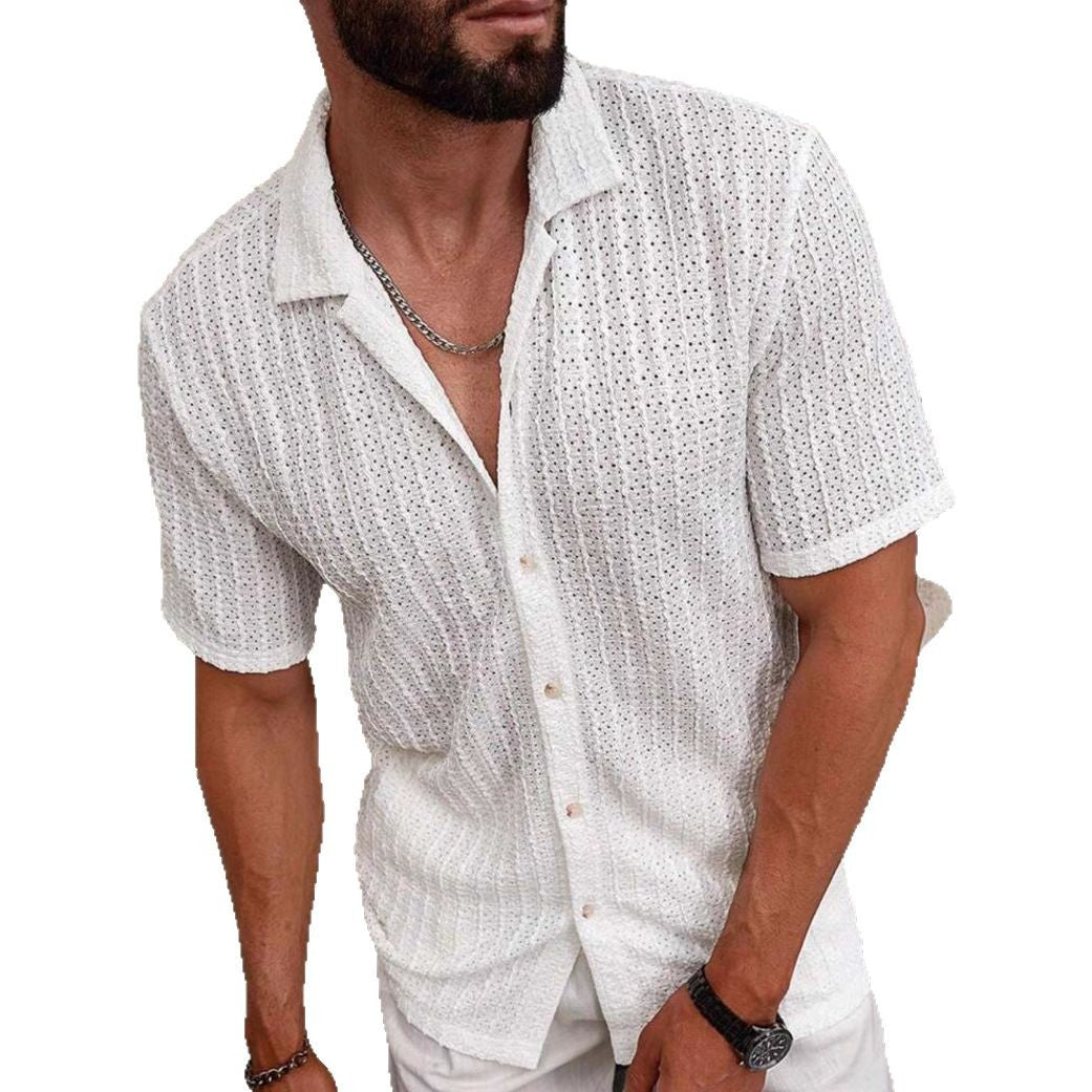 Men's Slim Fit Short Sleeve Casual Shirt For Everyday Wear-MODAUTLET