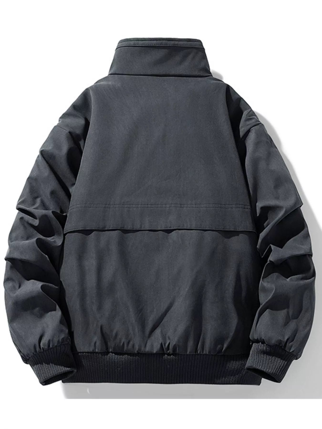 Plus-Size Sherpa Lined Bomber Jacket for Men