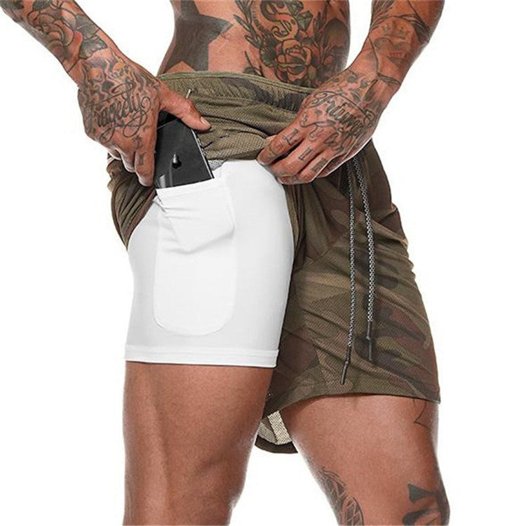 Pocket Compression Shorts With Pockets For Running Army Green