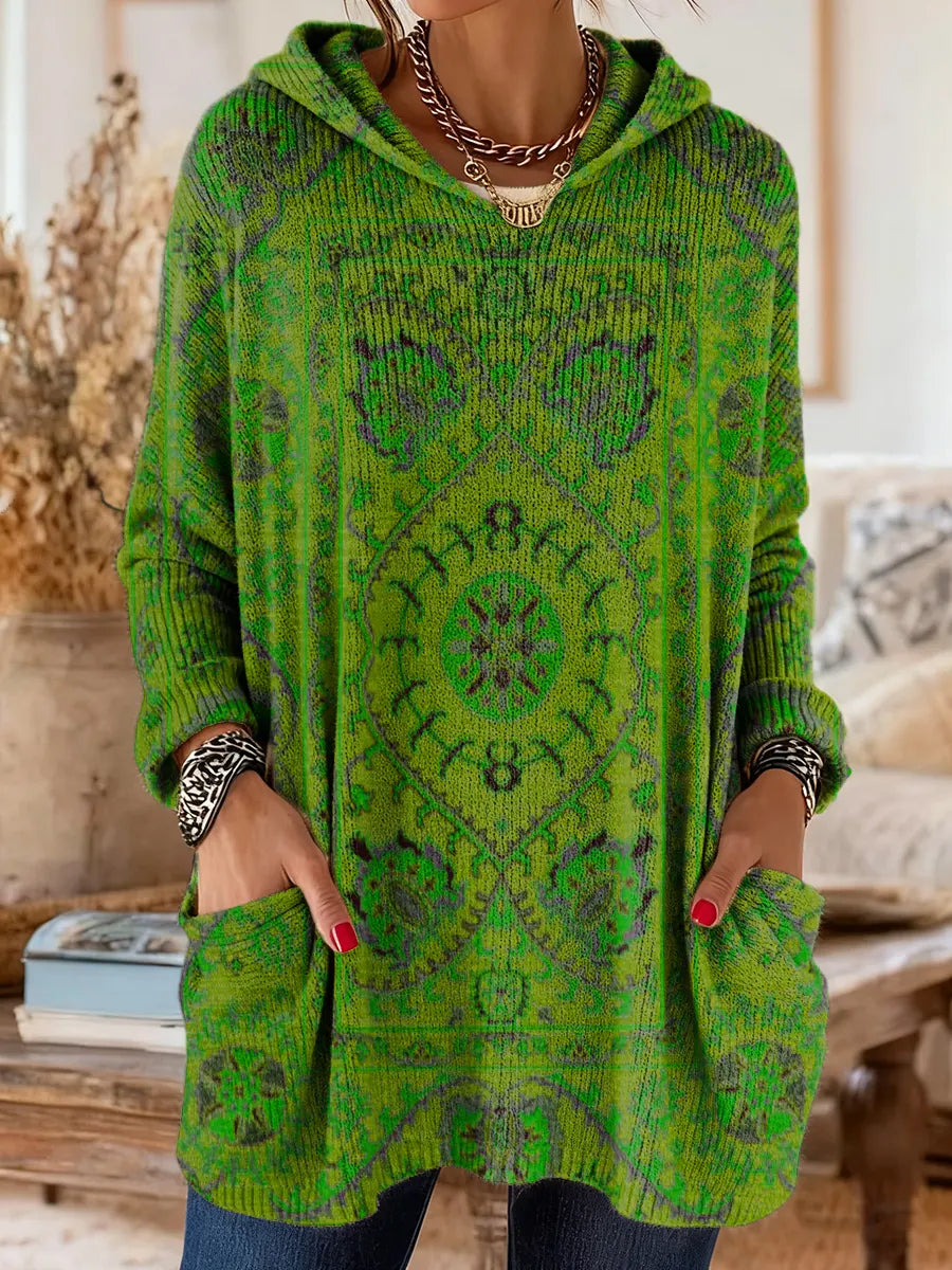Felpa con cappuccio da donna dalla vestibilità comoda e fantasia