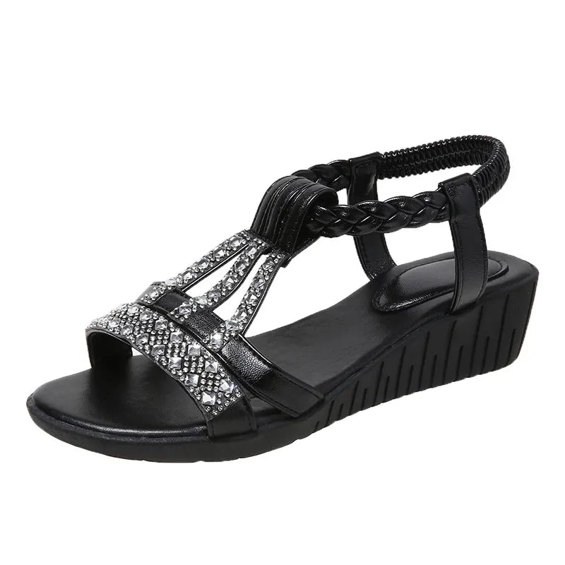Women's Crystal Orthopedic Sandals with Handmade Details-MODAUTLET