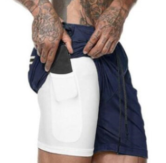 Pocket Compression Shorts With Pockets For Running Navy Blue