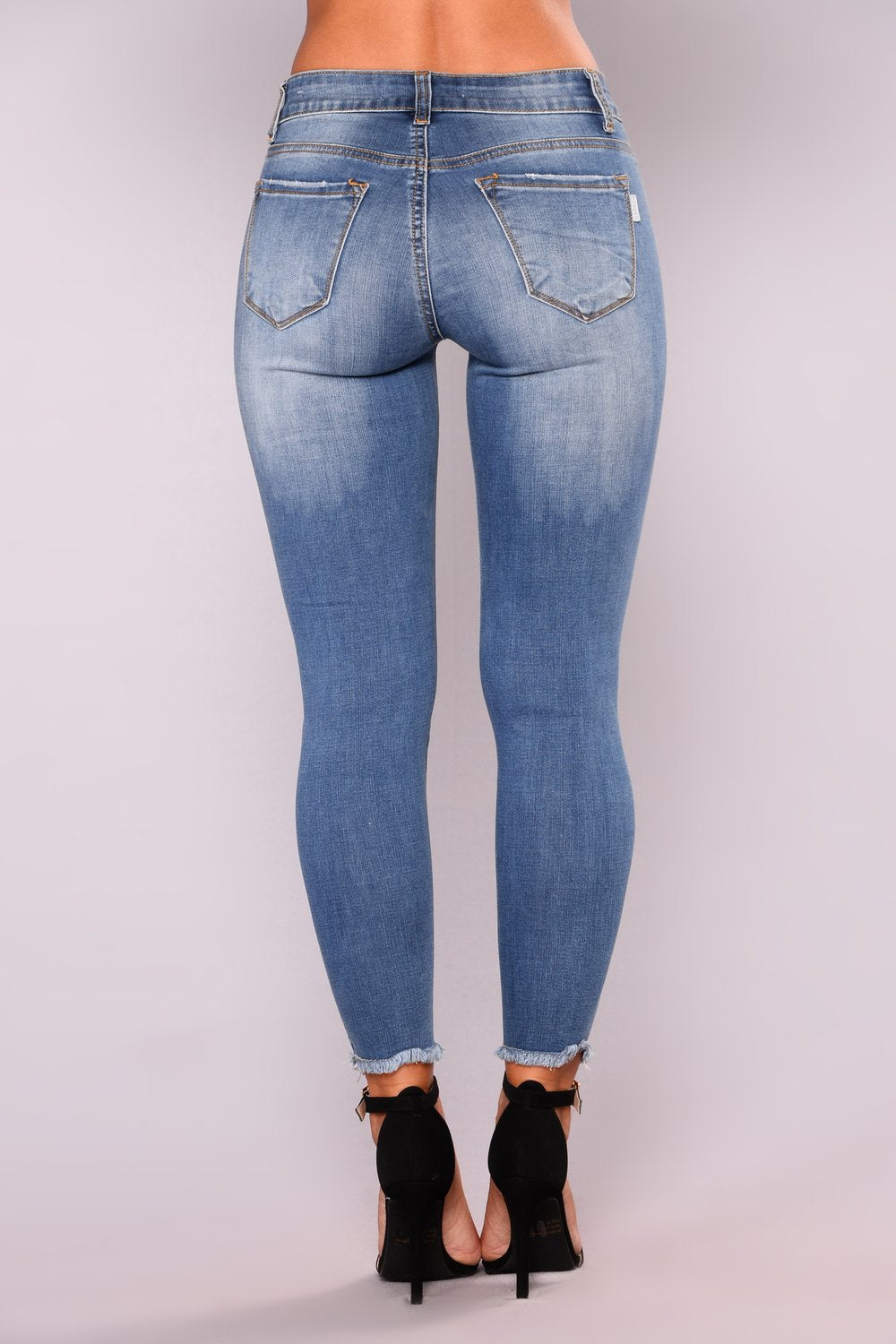 Damejeans med stretch og ankelløft