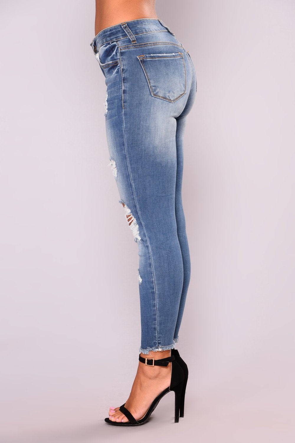 Damejeans med stretch og ankelløft