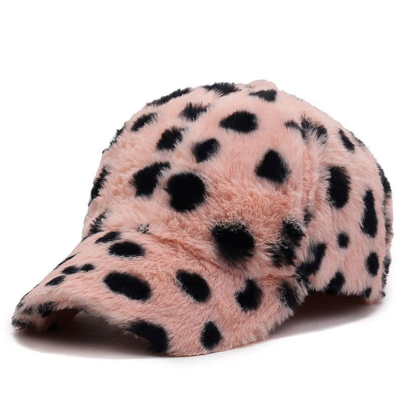 Cappellino da baseball in pile con stampa leopardata per tutte le stagioni