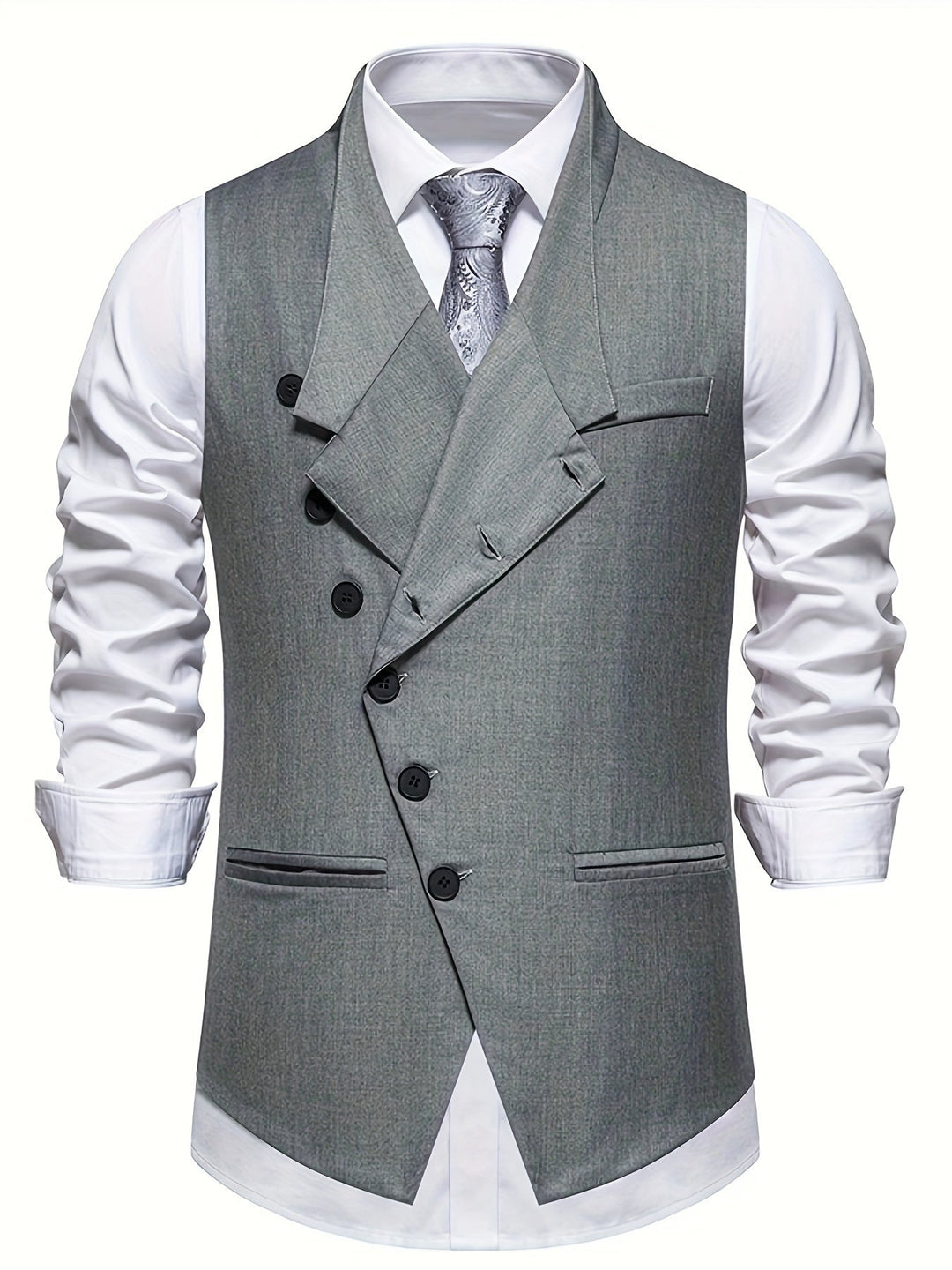 Chaleco asimétrico sofisticado para hombre