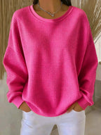 Womens Relaxed Comfort Sweater Bright Pink