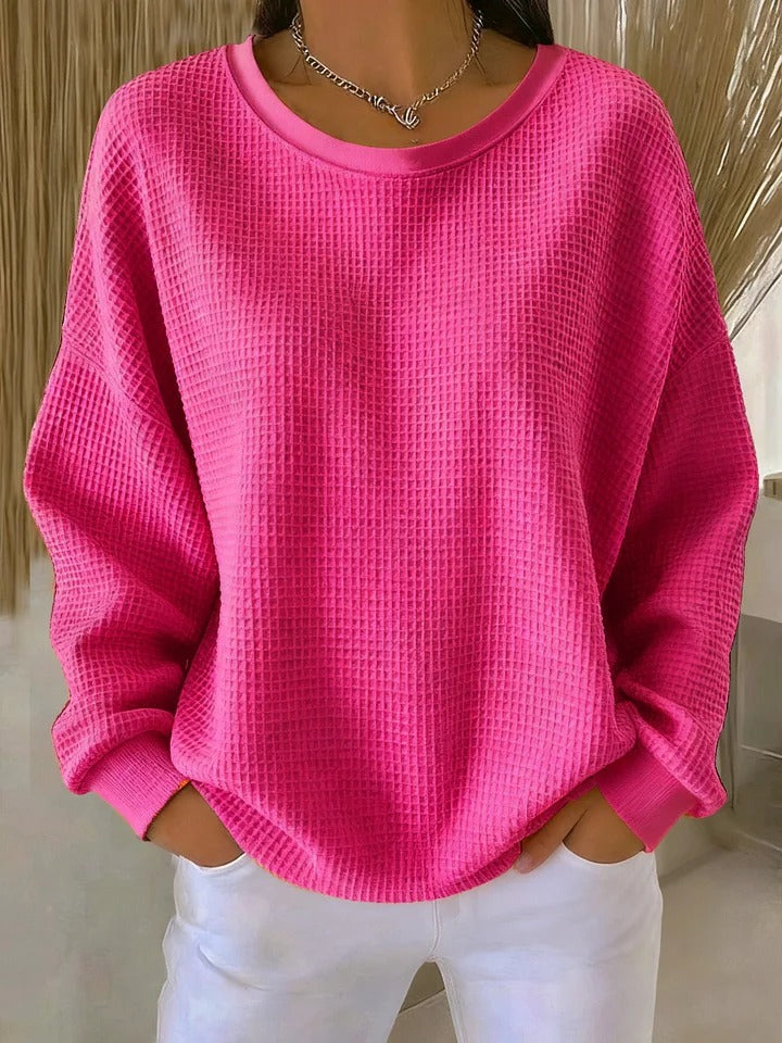 Womens Relaxed Comfort Sweater Bright Pink