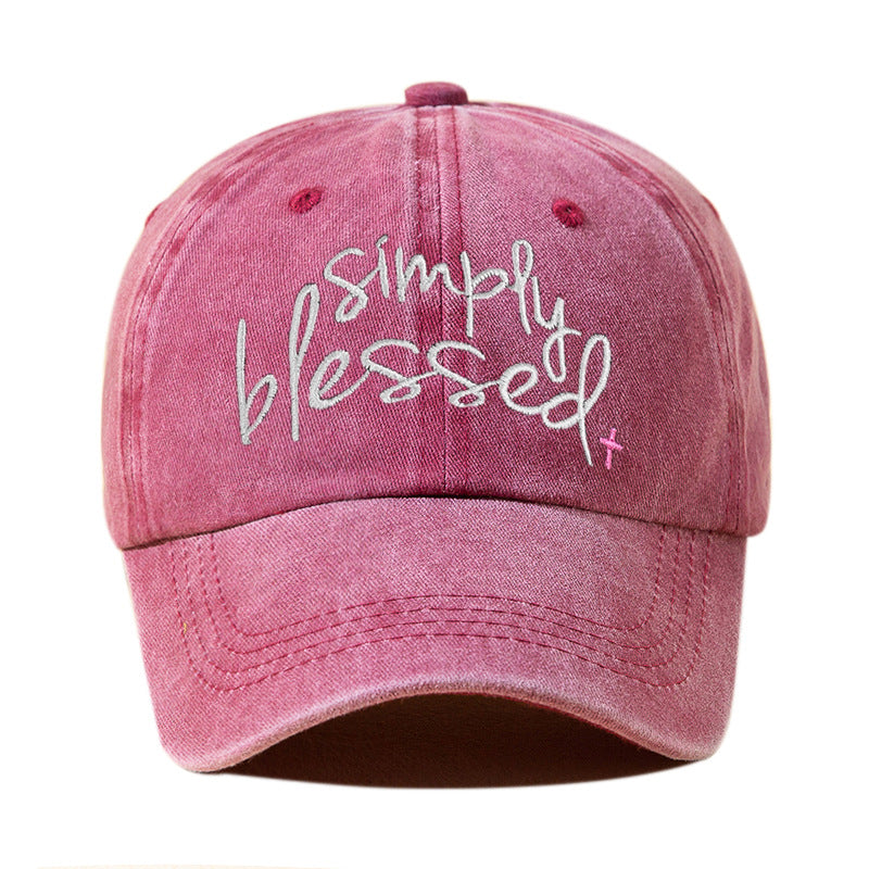Wide Brim Sunshade Embroidered Letter Baseball Cap for Sun Protection