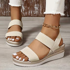 Women's Wedge Heel Sandals for All-Day Comfort - Summer Footwear