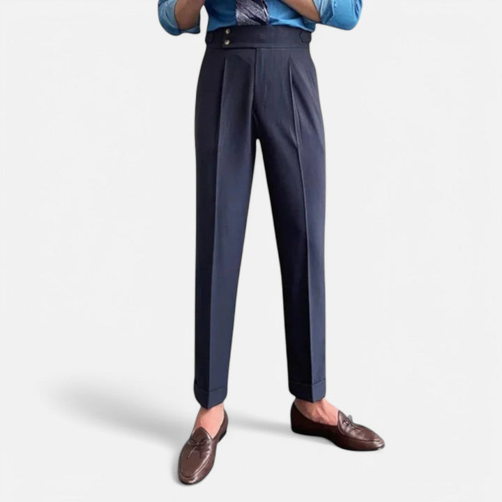 Men's Tailored High-Rise Trousers-MODAUTLET
