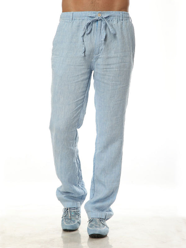 Men's Relaxed Fit 100% Linen Casual Pants