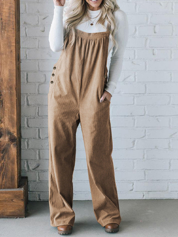 Zoey | Women's Cozy Loose Fit Corduroy Overalls
