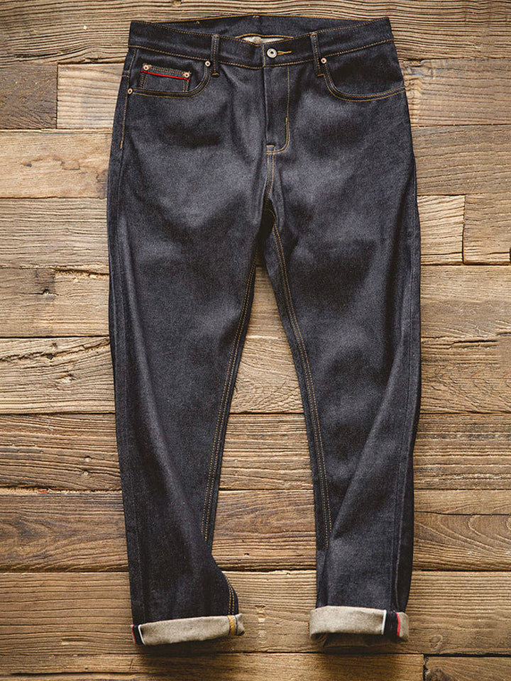 Men's Retro Style Raw Denim Jeans
