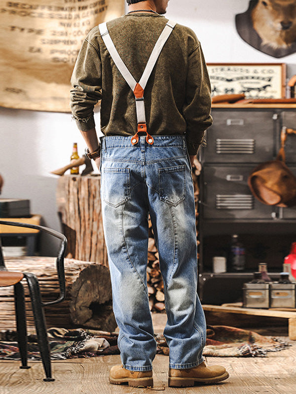 Men's Classic Denim Work Overalls