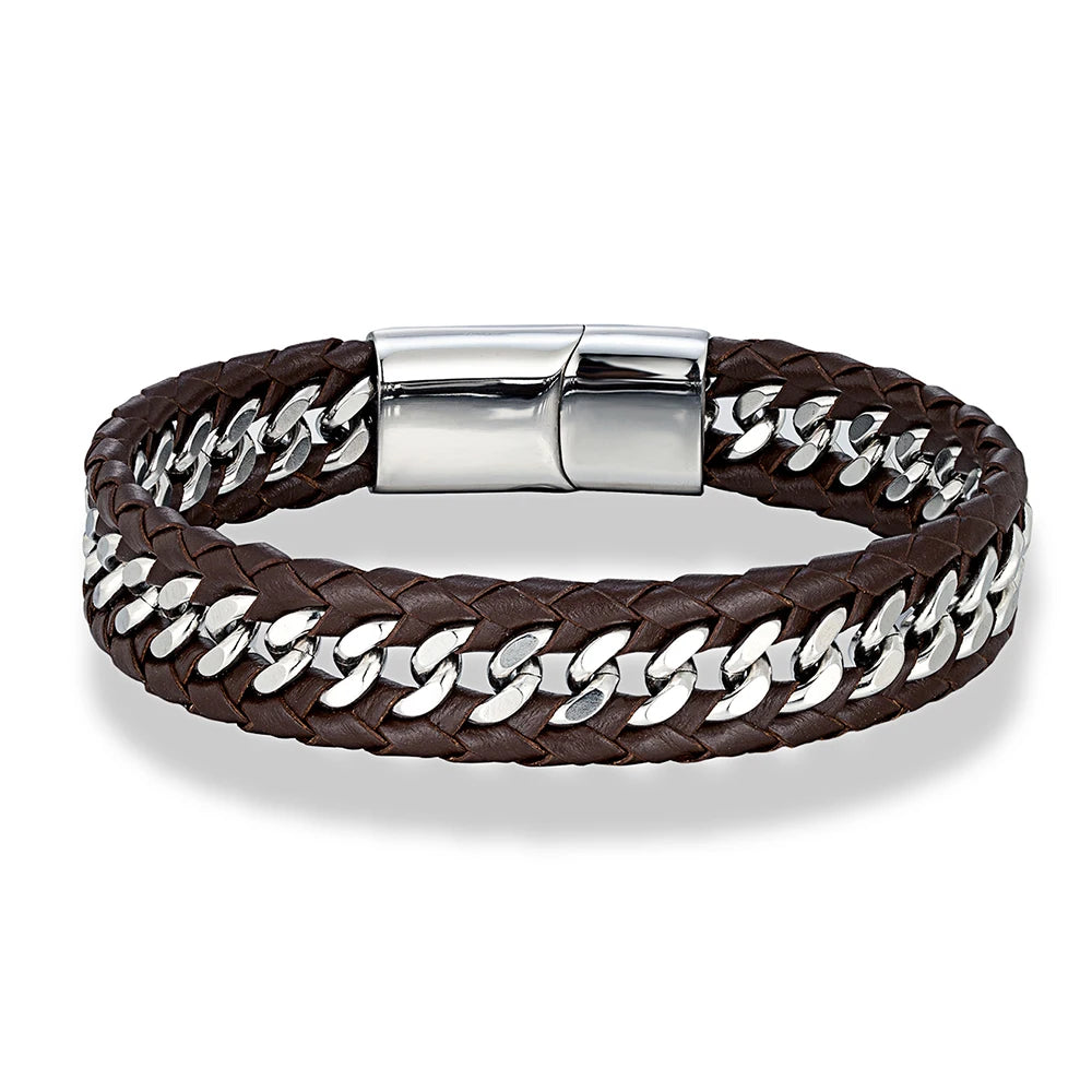 Dual-Layer Adjustable Bracelet Brown
