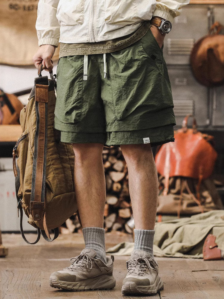 Hurtigtørrende udendørs cargoshorts til mænd – dobbeltlagsdesign