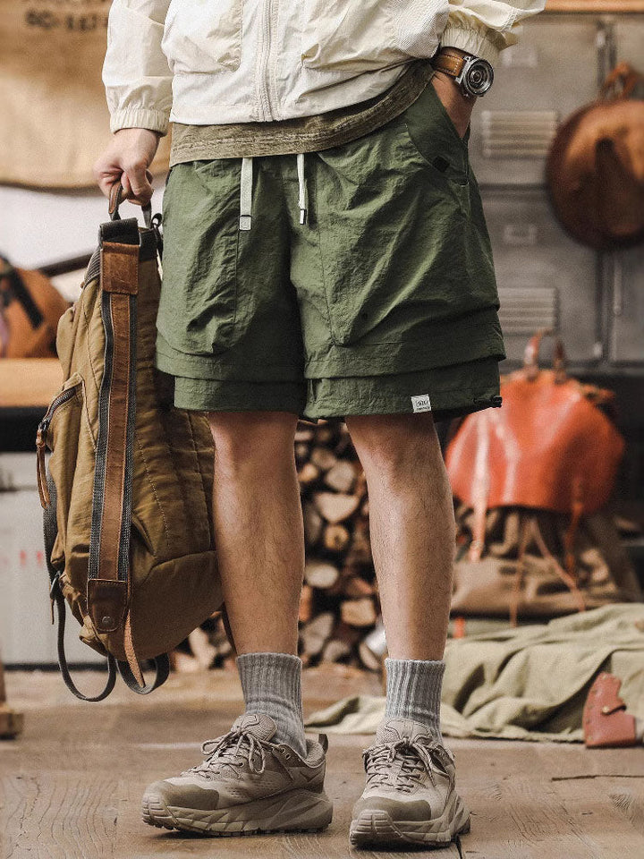 Hurtigtørrende udendørs cargoshorts til mænd – dobbeltlagsdesign