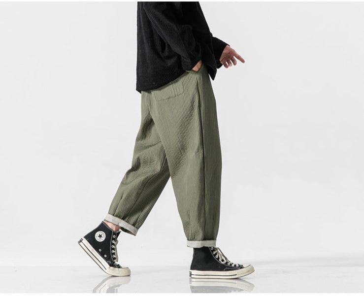 Men's Loose Fit Straight-Leg Casual Trousers-MODAUTLET